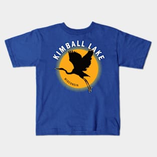 Kimball Lake in Wisconsin Heron Sunrise Kids T-Shirt